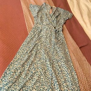 Floral Midi Wrap Dress